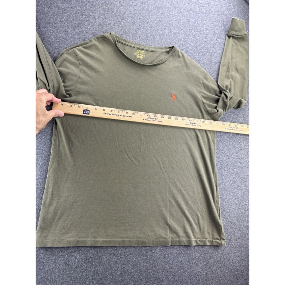 Polo Ralph Lauren T Shirt Mens Size Large Military Green Long Sleeve Crewneck - Picture 7 of 16